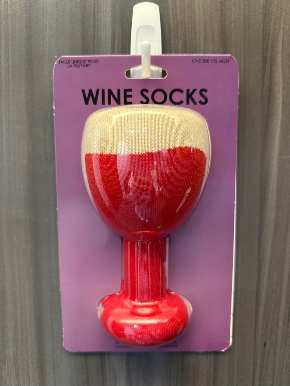 Wine Crew Socks Red & Cream